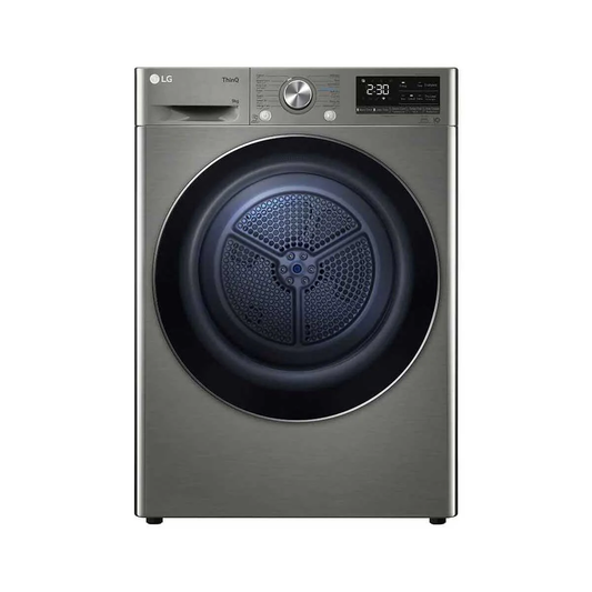 مجفف ملابس LG بمضخة حرارية مزدوجة (Dual Inverter Heat Pump) سعة 9 كجم وتصنيف طاقة +++A | لون سلفر | موديل RH90V9PV8N