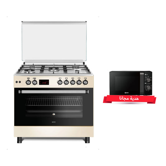 INSIDE LU-FULL90-SCR Gas Cooker 5 Burners, 90cm طباخ انسايد + MW20002 هدية