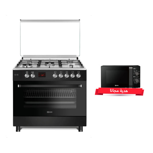 INSIDE LU-FULL90-SBL Gas Cooker 5 Burners, 90cm طباخ انسايد + MW20002 هدية
