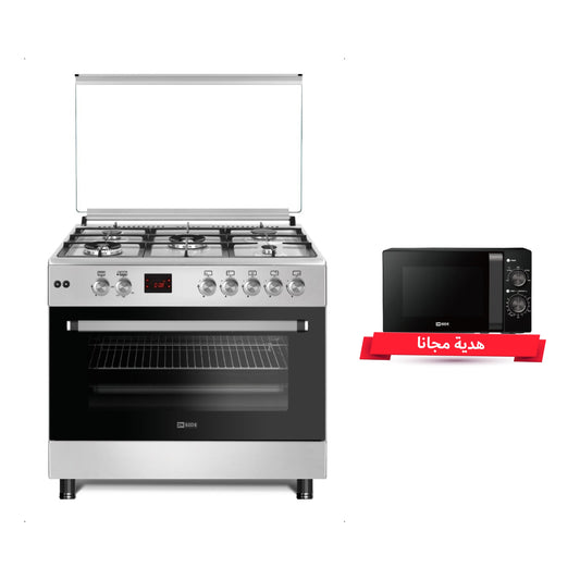 INSIDE LU-FULL90-MST Gas Cooker 5 Burners, 90cm طباخ انسايد + MW20002 Free Gift