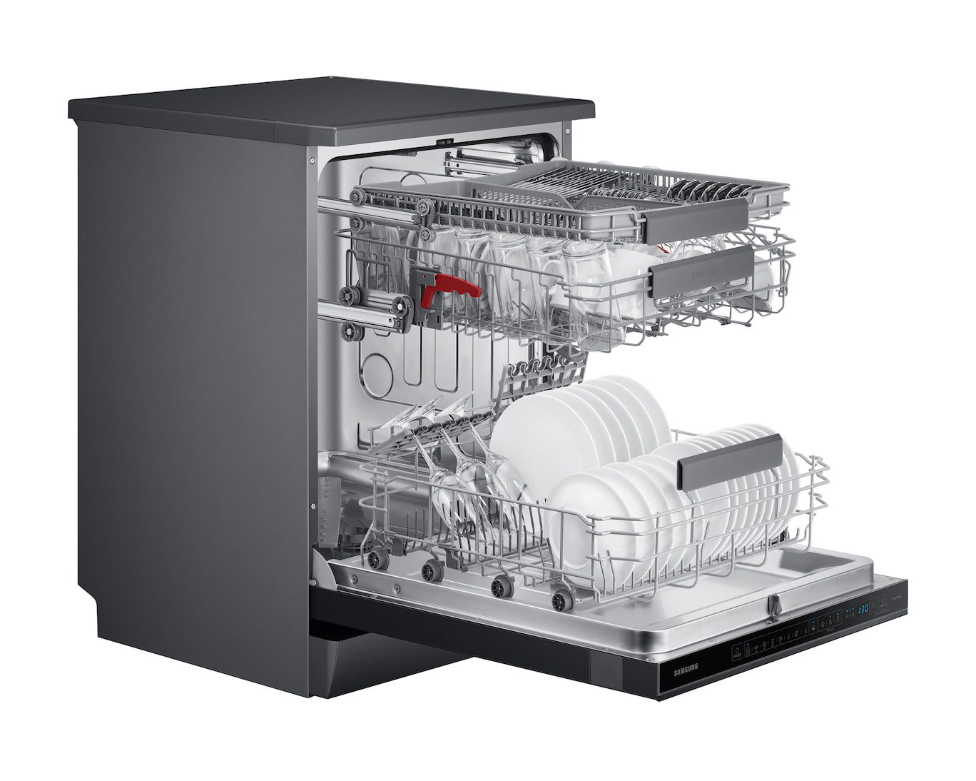 غسالة صحون سامسونج Bespoke بـ 7 برامج وتقنية التحميل المرن - موديل DW60A8050FB - لون أسود