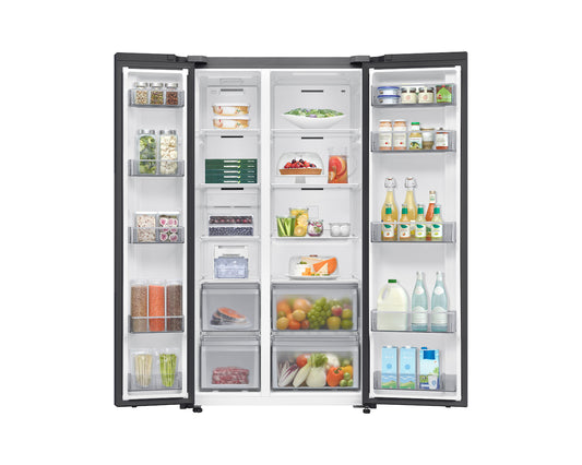 ثلاجة سامسونج 647 لتر (Side-by-Side) بتقنية التبريد المزدوج - موديل RS70F65Q1BLV - أسود