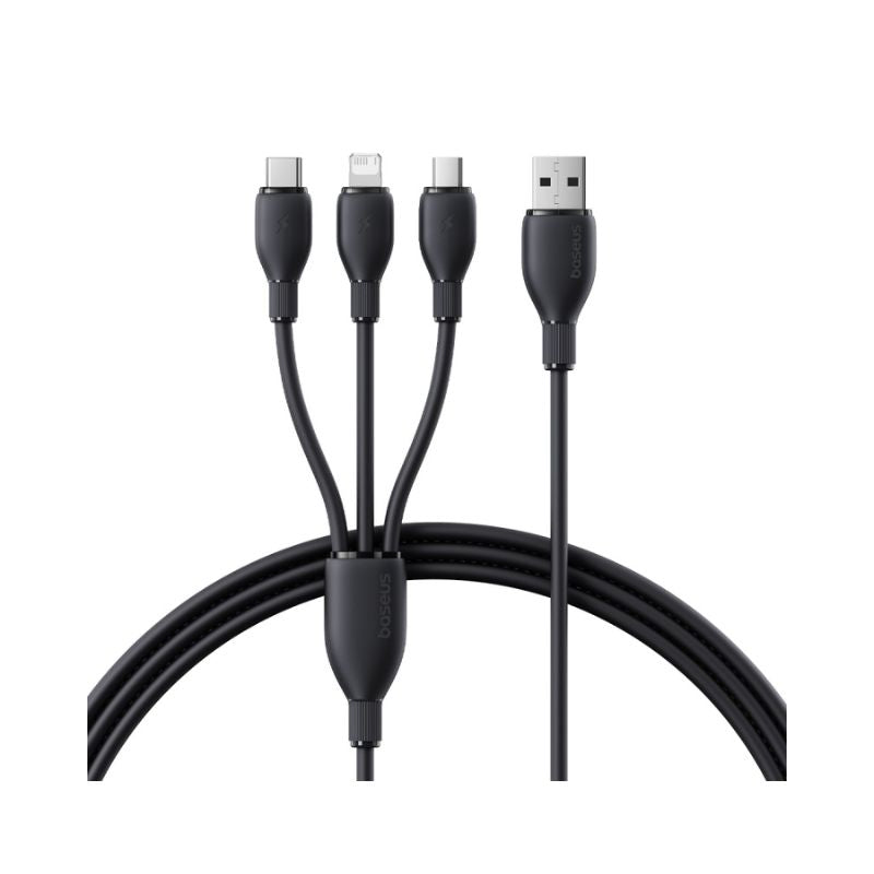 باسيوس كابل ألترا فاست 3 في 1 USB-A→M+L+C ‏3.5A بطول 1.3م