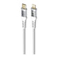 كابل هافيت CB6241 بطول 1 متر من النوع C إلى لايتنينج PD20W أبيض