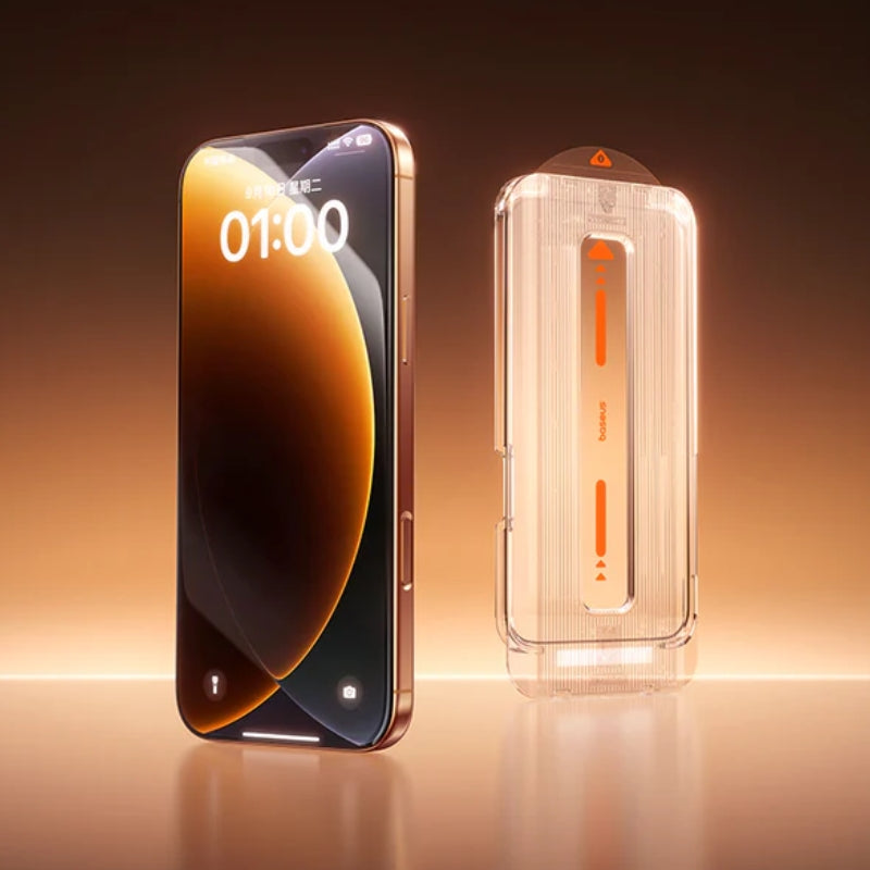 لصاقة شاشة باسيوس Crystalline HD لهاتف iPhone 17، شفاف (مع صينية، عبوة واحدة)