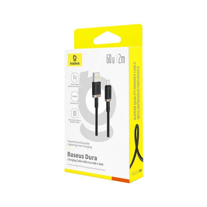 كابل باسيوس Dura USB→C بقدرة شحن