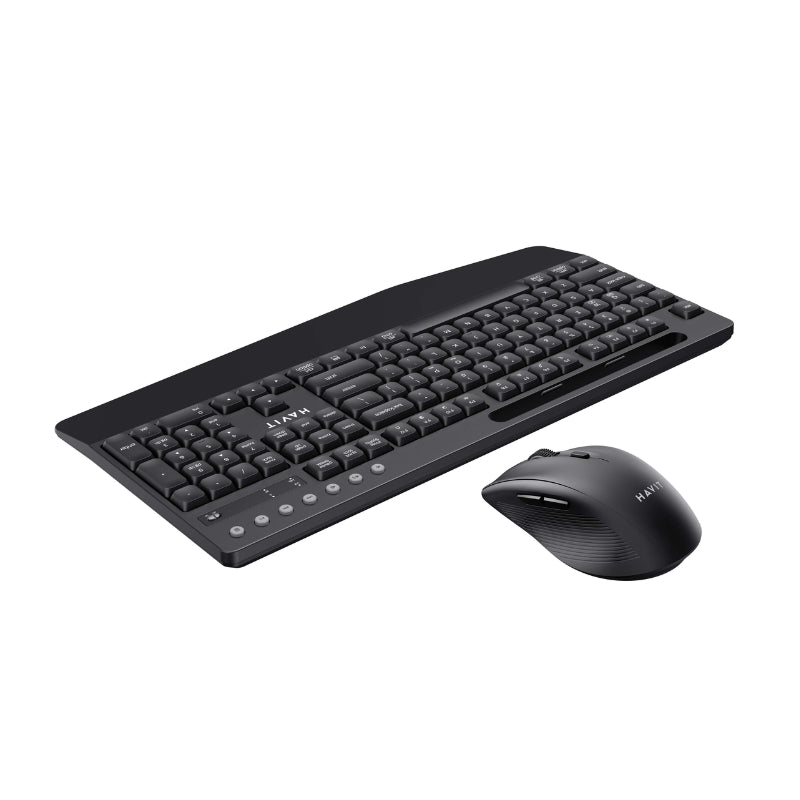 مجموعة لوحة مفاتيح وماوس لاسلكية Havit KB251WB باللونين الأسود والرمادي