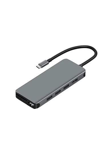WiWU Alpha 12 في 1 نوع C Hub محول الكمبيوتر المحمول USB C إلى USB 3.0 HDMI Lan قارئ بطاقات دفتر دونغل