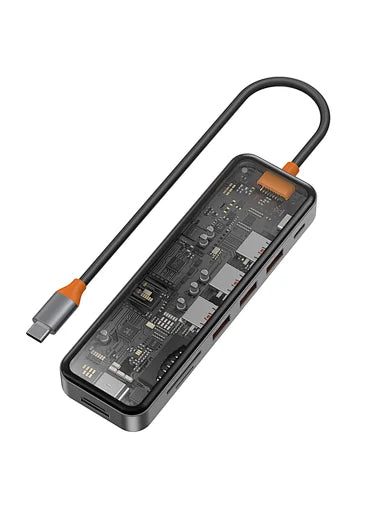 محول WiWU Space Gray USB C 7 في 1 3.0 منافذ من النوع C لجهاز Macbook