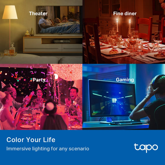 Tapo Smart Wi-Fi Light Bulb, Multicolour Tapo L530E - مصباح ذكي Wi-Fi متعدد الألوان - Tapo L530E