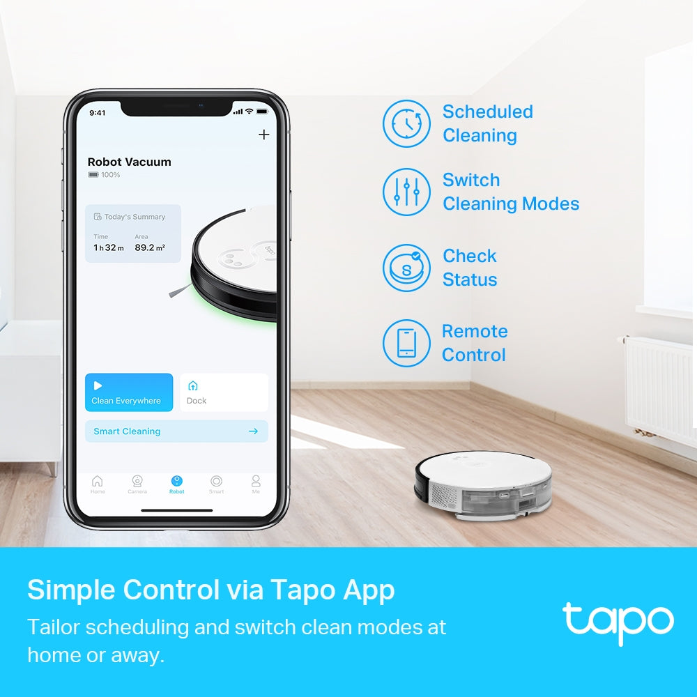 Robot Vacuum Cleaner & Auto-Empty Dock Tapo RV10 Plus - روبوت مكنسة كهربائية مع قاعدة تفريغ أوتوماتيكية