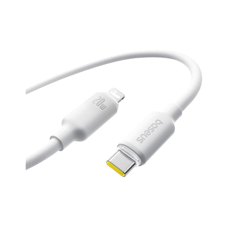 كابل بيانات وشحن سريع من السيليكون الرغوي من بيسيوس، USB-C إلى آيباد، 20 واط، لون أبيض قمري، طول 2 متر