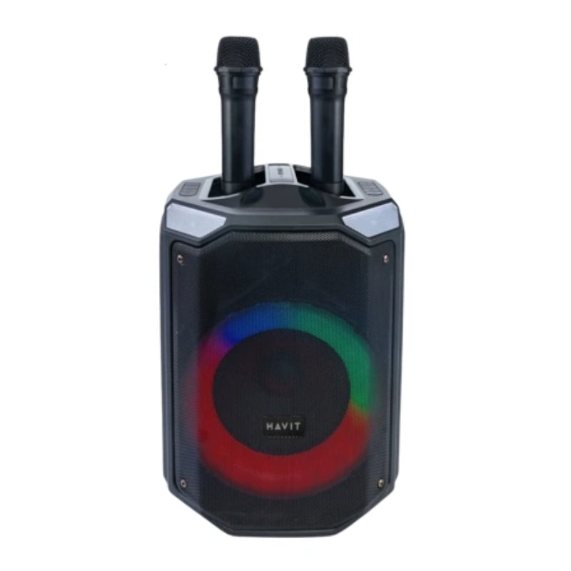 مكبر صوت هافيت SQ143BT مع صوت جهير قوي وأضواء RGB باللون الأسود