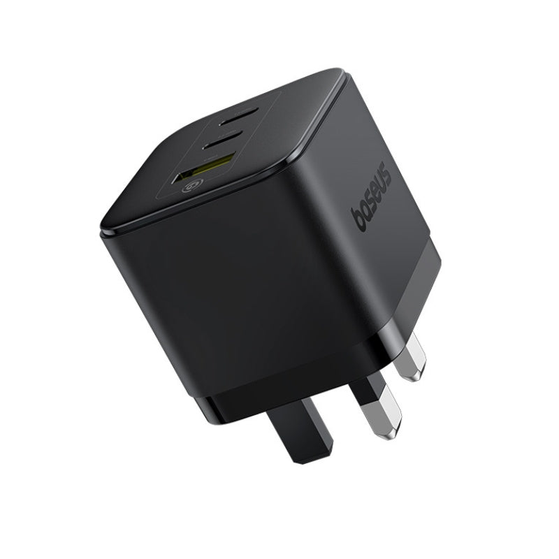 باسيوس شاحن بالم 2C+U ‏65 واط UK أسود (مع كابل C→C ‏100 واط بطول 1 متر أسود)