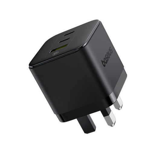 باسيوس شاحن بالم 2C+U ‏65 واط UK أسود (مع كابل C→C ‏100 واط بطول 1 متر أسود)