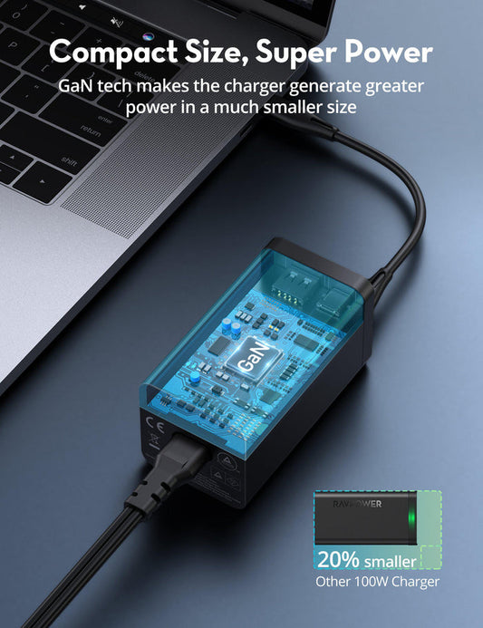 120W 4-Port Desktop USB Charging Station