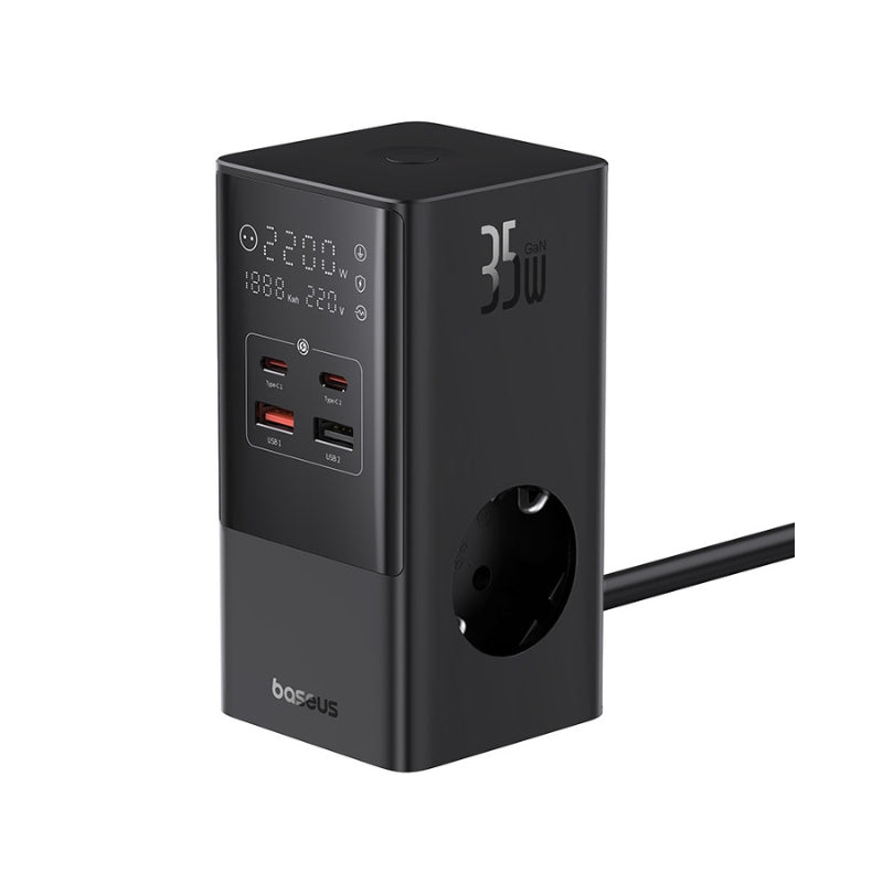 باسيوس مشترك باور كومبو تاور 3AC+2U+2C ‏35 واط 1.5م EU أسود