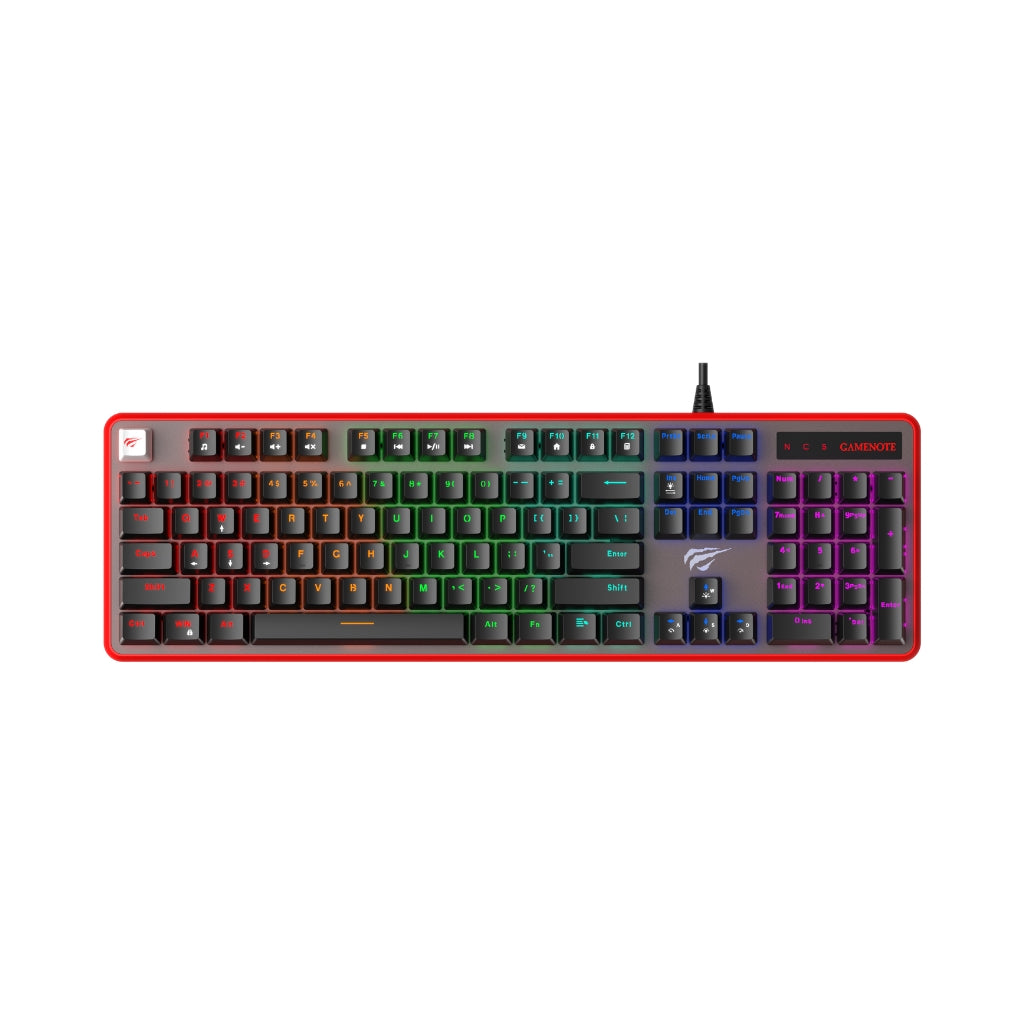 لوحة مفاتيح الألعاب الميكانيكية Havit RGB Ocher + Red