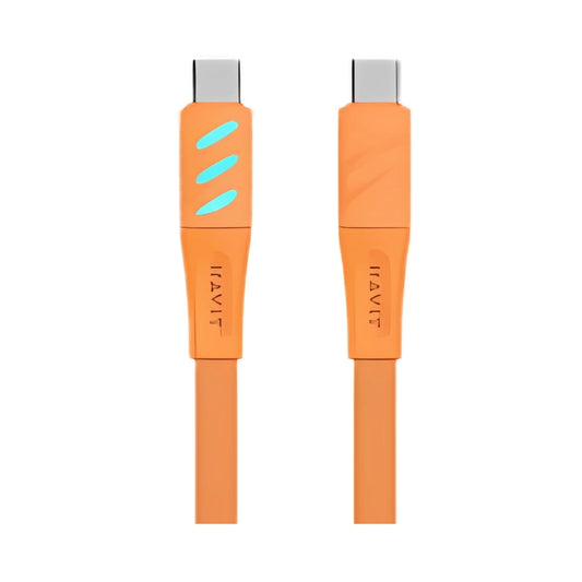 كابل هافيت برتقالي  Type-C TO Type-C