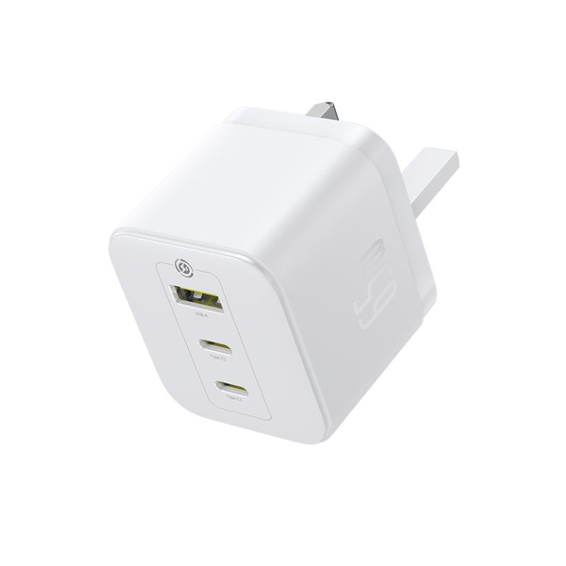 باسيوس شاحن بالم 2C+U ‏65 واط UK أبيض