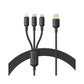 باسيوس كابل سيـلكي 3 في 1 USB-C→M+L+C ‏100 واط بطول 1.5 متر أسود