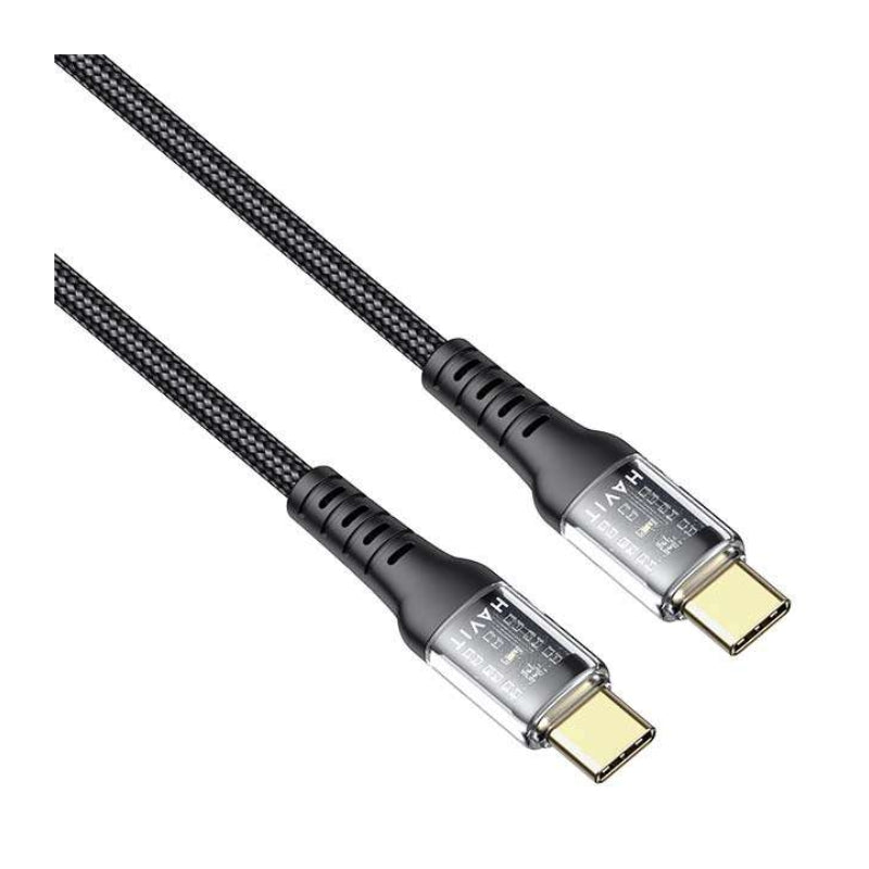 كابل Havit CB6240 بطول متر واحد من النوع C إلى النوع C PD60W باللون الأسود